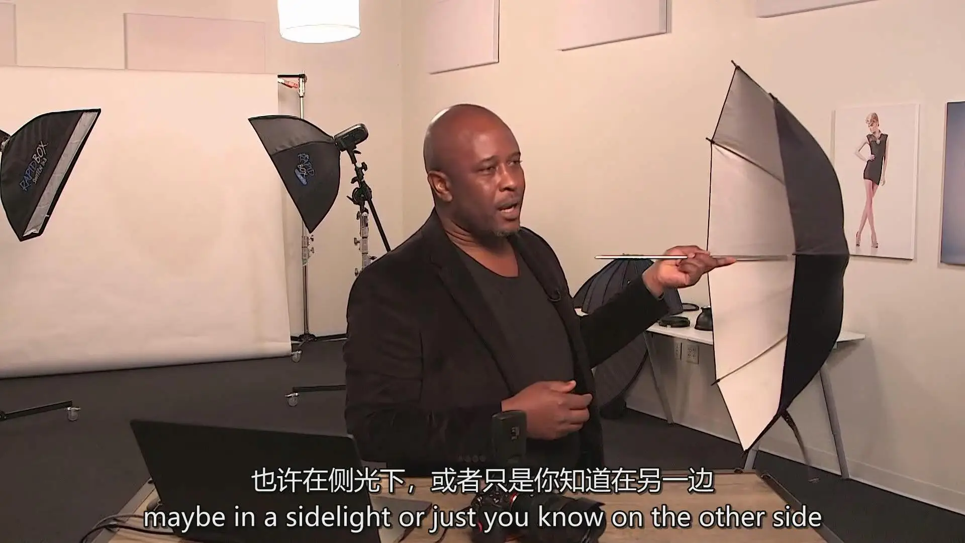 图片[2]-KelbyOne – Lenworth Johnson工作室人像布光教程-中英字幕