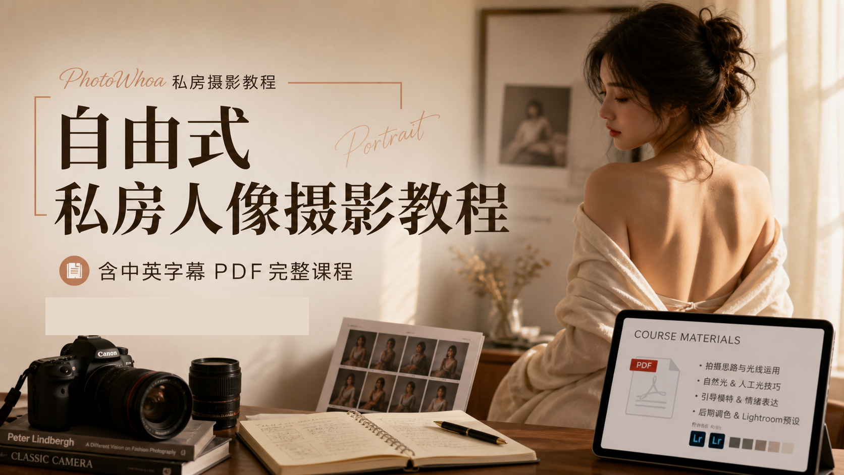 PhotoWhoa-自由式私房人像摄影教程-中英字幕-美夕摄影