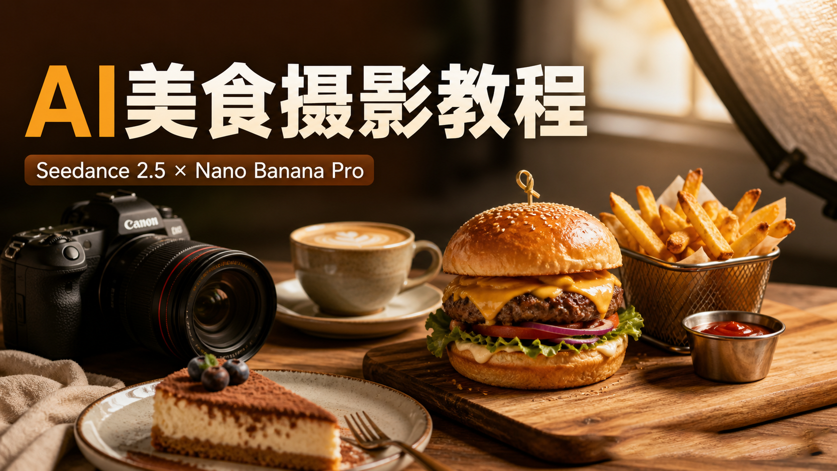 Seedance 2.5和Nano Banana Pro的AI美食摄影教程-独家精翻中英字幕-美夕摄影