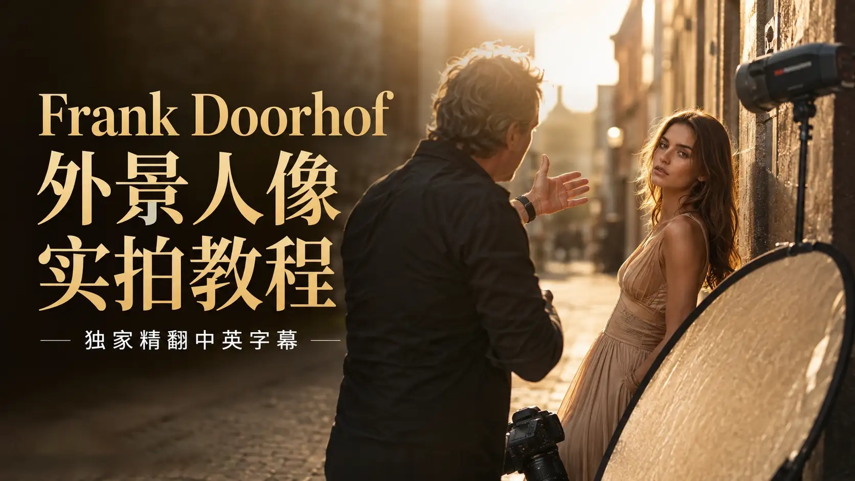 摄影师 Frank Doorhof 外景实地拍摄人像摄影教程-独家精翻中英字幕-美夕摄影