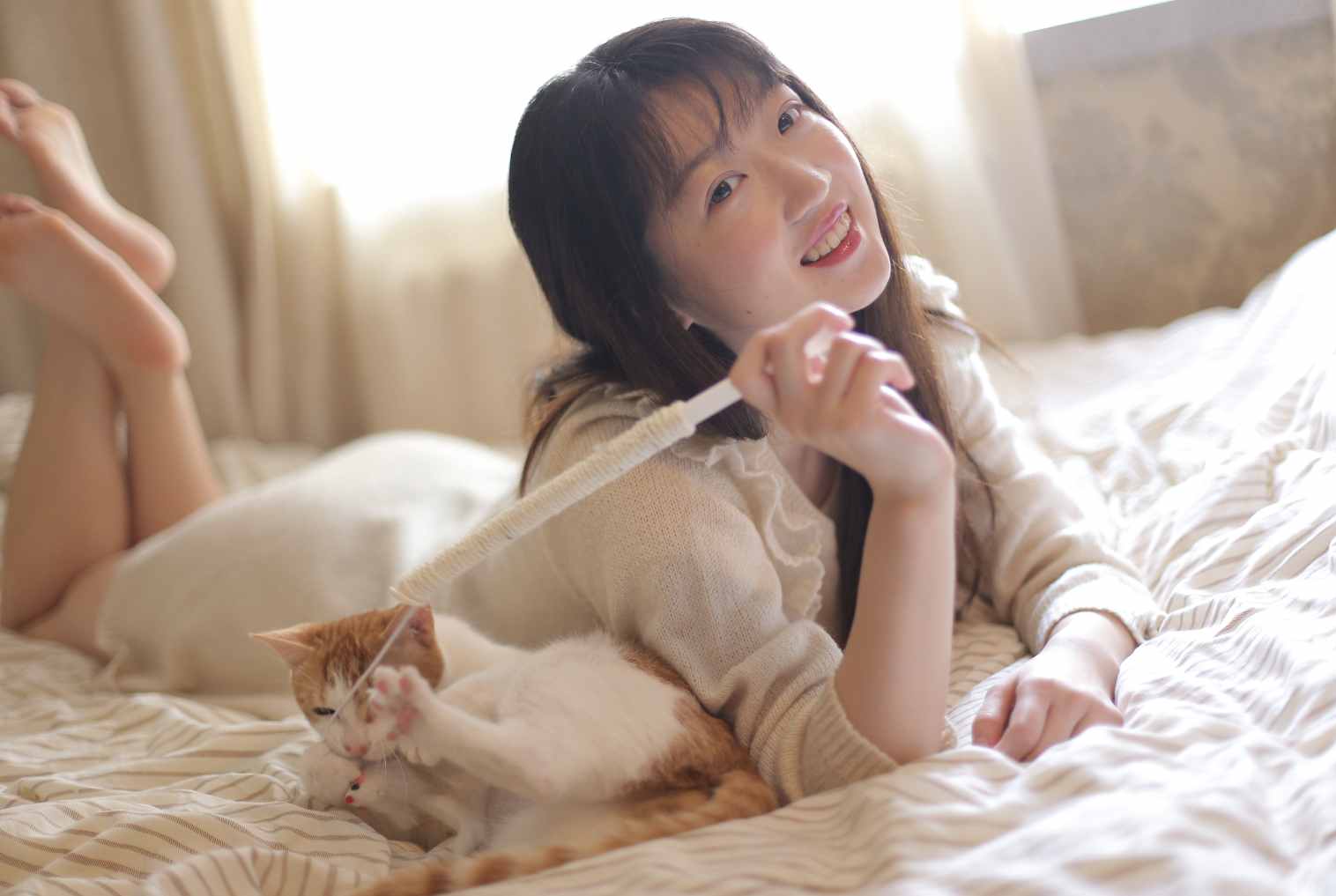 165张邻家妹子和小猫咪的纯情私房RAW原片CR2格式调色练习素材-美夕摄影